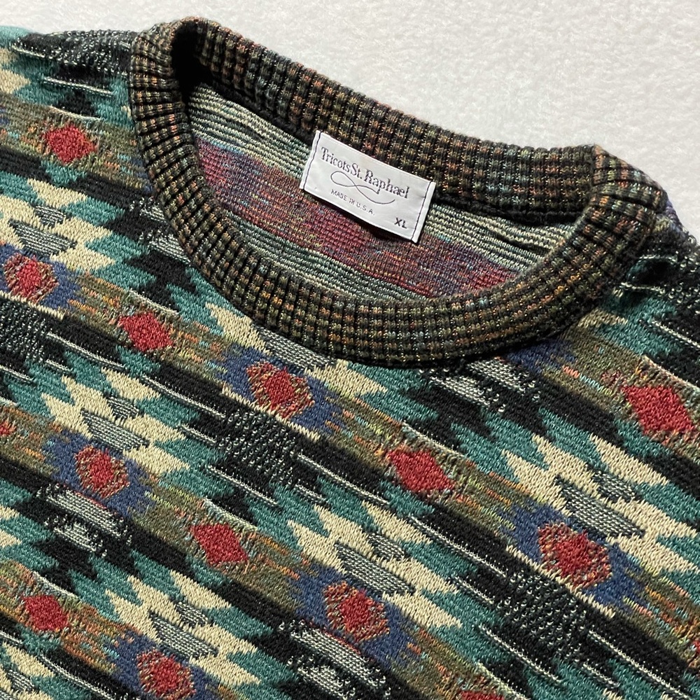 Men’s Vintage Tricots St. Raphael Patterned Sweater